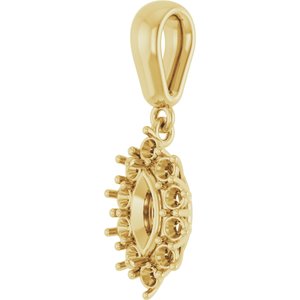 14K Yellow Gold 7x3.5 mm Marquise Pendant Mounting