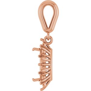 14K Rose Gold 7x3.5 mm Marquise Pendant Mounting