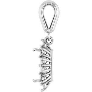 18K White Gold 7x3.5 mm Marquise Pendant Mounting