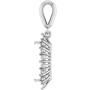 14K X1 White Gold 10x5 mm Marquise Pendant Mounting
