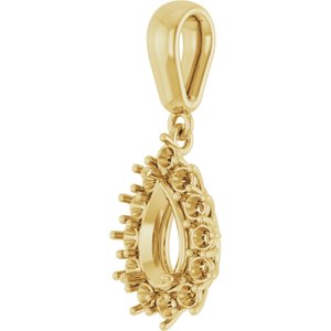 10K Yellow Gold 8x5 mm Pear Pendant Mounting