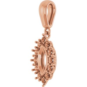 18K Rose Gold 9x4.5 mm Marquise Pendant Mounting
