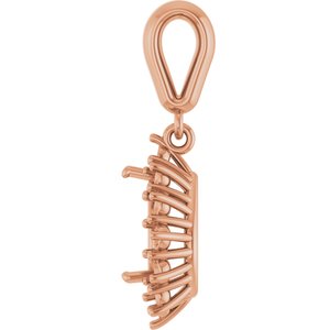 10K Rose Gold 8x6 mm Pear Pendant Mounting