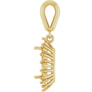 18K Yellow Gold 8x6 mm Pear Pendant Mounting