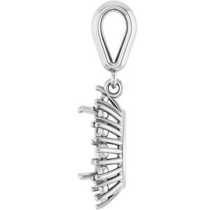 10K White Gold 8x6 mm Pear Pendant Mounting