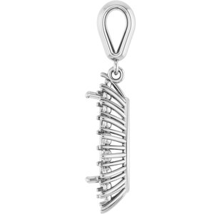10K White Gold 12x8 mm Pear Pendant Mounting