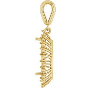 18K Yellow Gold 12x8 mm Pear Pendant Mounting