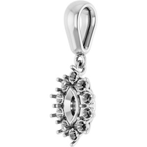 10K White Gold 6x3.5 mm Marquise Pendant Mounting