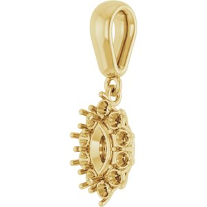 14K Yellow Gold 6x3.5 mm Marquise Pendant Mounting