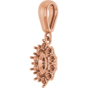 10K Rose Gold 6x3.5 mm Marquise Pendant Mounting