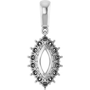 Platinum 10x5 mm Marquise Pendant Mounting