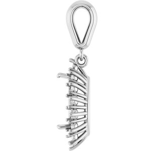 14K White Gold 9x6 mm Pear Pendant Mounting