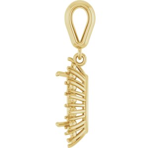 18K Yellow Gold 9x6 mm Pear Pendant Mounting