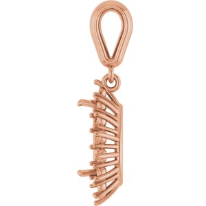 10K Rose Gold 9x6 mm Pear Pendant Mounting