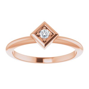 14K Rose Gold .06 CTW Natural Diamond Stackable Geometric Ring