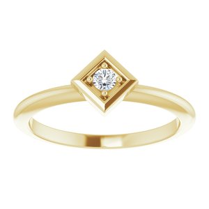 14K Yellow Gold .06 CTW Natural Diamond Stackable Geometric Ring