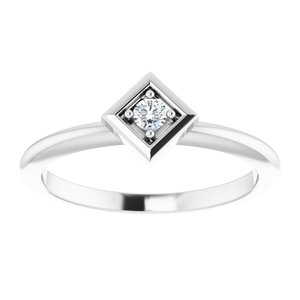 Sterling Silver .06 CTW Natural Diamond Stackable Geometric Ring