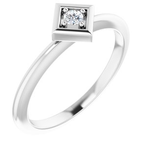 Sterling Silver .06 CTW Natural Diamond Stackable Geometric Ring