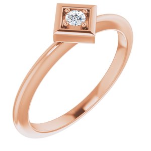 14K Rose Gold .06 CTW Natural Diamond Stackable Geometric Ring
