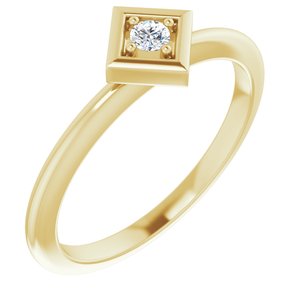 14K Yellow Gold .06 CTW Natural Diamond Stackable Geometric Ring