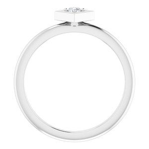 Sterling Silver .06 CTW Natural Diamond Stackable Geometric Ring