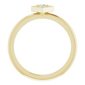 14K Yellow Gold .06 CTW Natural Diamond Stackable Geometric Ring