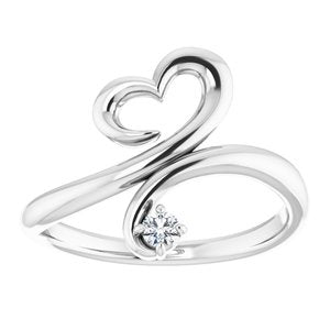 Platinum .06 CTW Natural Diamond Heart Ring