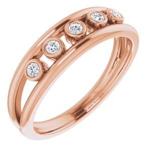 14K Rose Gold 1/8 CTW Natural Diamond Negative Space Ring