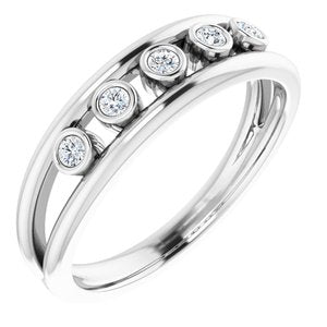 Platinum 1/8 CTW Natural Diamond Negative Space Ring
