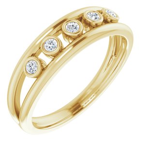 14K Yellow Gold 1/8 CTW Natural Diamond Negative Space Ring