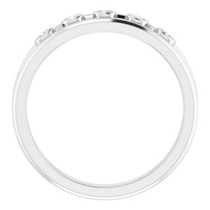 Sterling Silver 1/8 CTW Natural Diamond Negative Space Ring