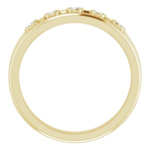 14K Yellow Gold 1/8 CTW Natural Diamond Negative Space Ring
