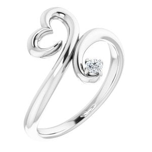 Platinum .06 CTW Natural Diamond Heart Ring