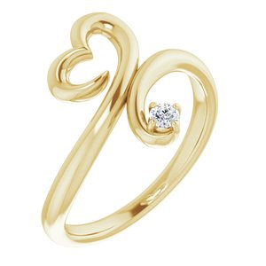 14K Yellow Gold .06 CTW Natural Diamond Heart Ring