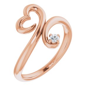 14K Rose Gold .06 CTW Natural Diamond Heart Ring