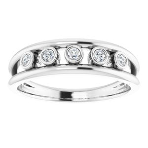 Platinum 1/8 CTW Natural Diamond Negative Space Ring