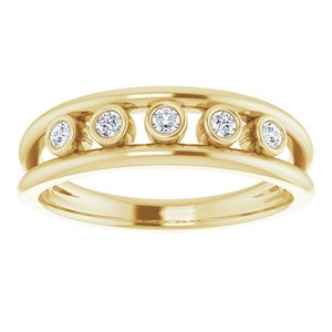 14K Yellow Gold 1/8 CTW Natural Diamond Negative Space Ring