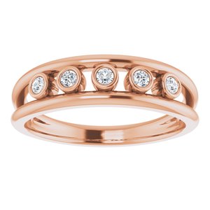 14K Rose Gold 1/8 CTW Natural Diamond Negative Space Ring