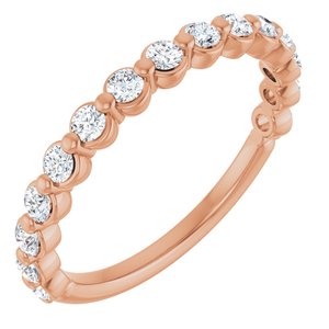 14K Rose Gold 3/8 CTW Natural Diamond Anniversary Band