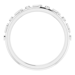 Sterling Silver .03 CTW Natural Diamond Cross Ring