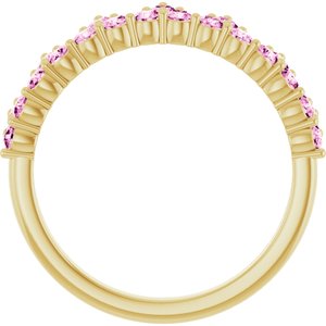 14K Yellow Gold Natural Pink Sapphire Crown Ring