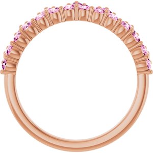 14K Rose Gold Natural Pink Sapphire Crown Ring