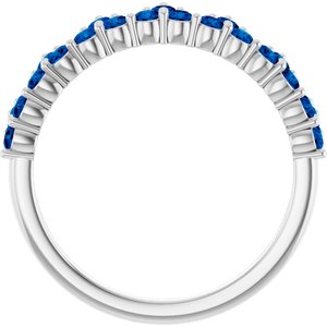 Platinum Lab-Grown Blue Sapphire Crown Ring
