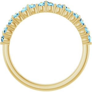 14K Yellow Gold Natural Aquamarine Crown Ring