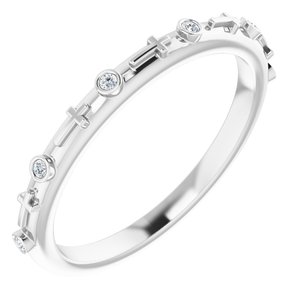Platinum .03 CTW Natural Diamond Cross Ring