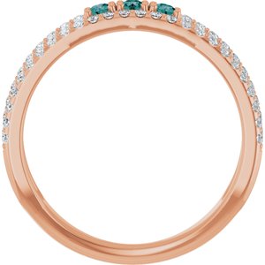 14K Rose Gold Natural Alexandrite & 1/4 CTW Natural Diamond Ring