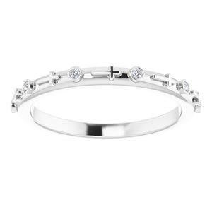 Sterling Silver .03 CTW Natural Diamond Cross Ring