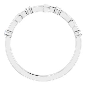 14K White Gold .05 CTW Natural Diamond Cross Ring