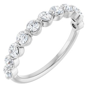 14K White Gold 5/8 CTW Natural Diamond Anniversary Band