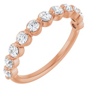 14K Rose Gold 5/8 CTW Natural Diamond Anniversary Band